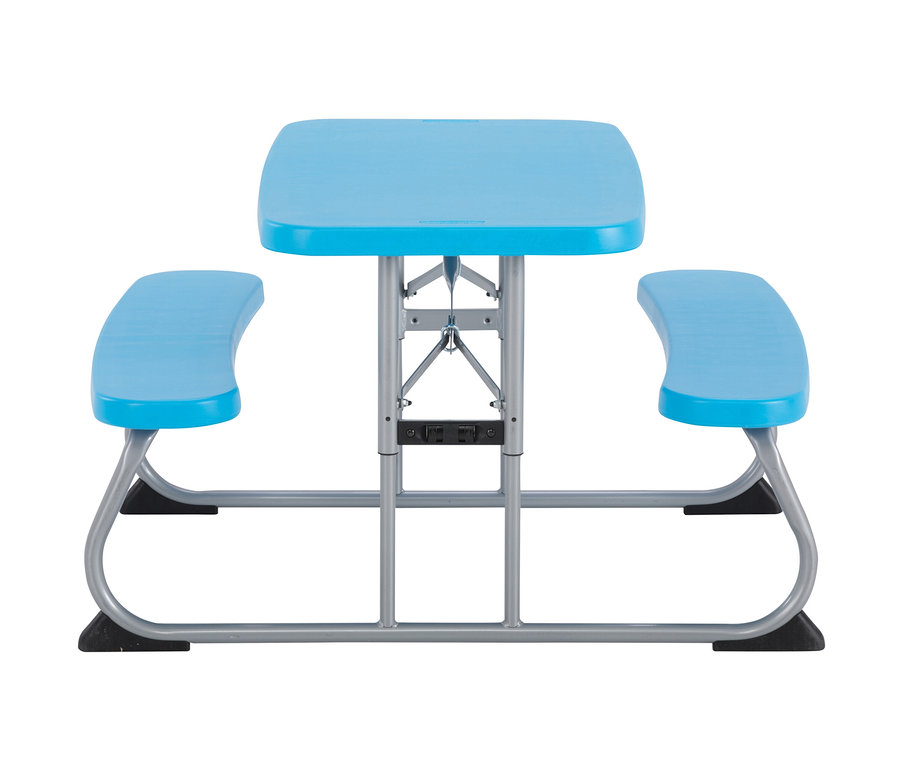 Blauer LIFETIME Kinder-Picknicktisch »80094G« mit silbernem Rahmen.