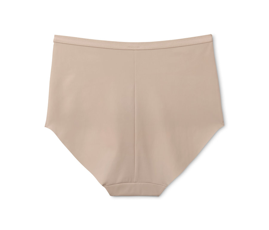Eine beige Bodyforming-Panty auf einem weißen Hintergrund.