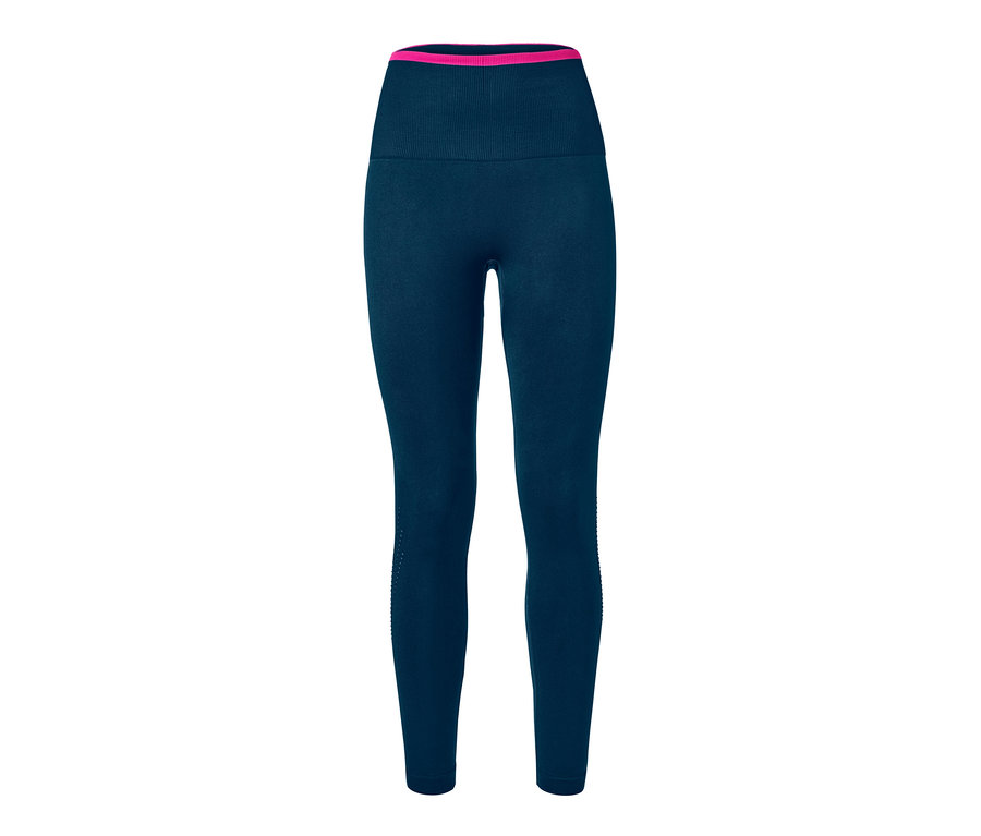 Dunkelblaue 7/8-Seamless-Sporttight.