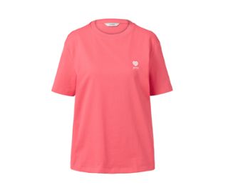 Roséfarben mit weißer Stickerei