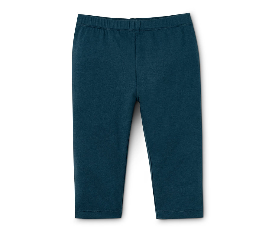 Blaue Leggings aus Bio-Baumwolle.