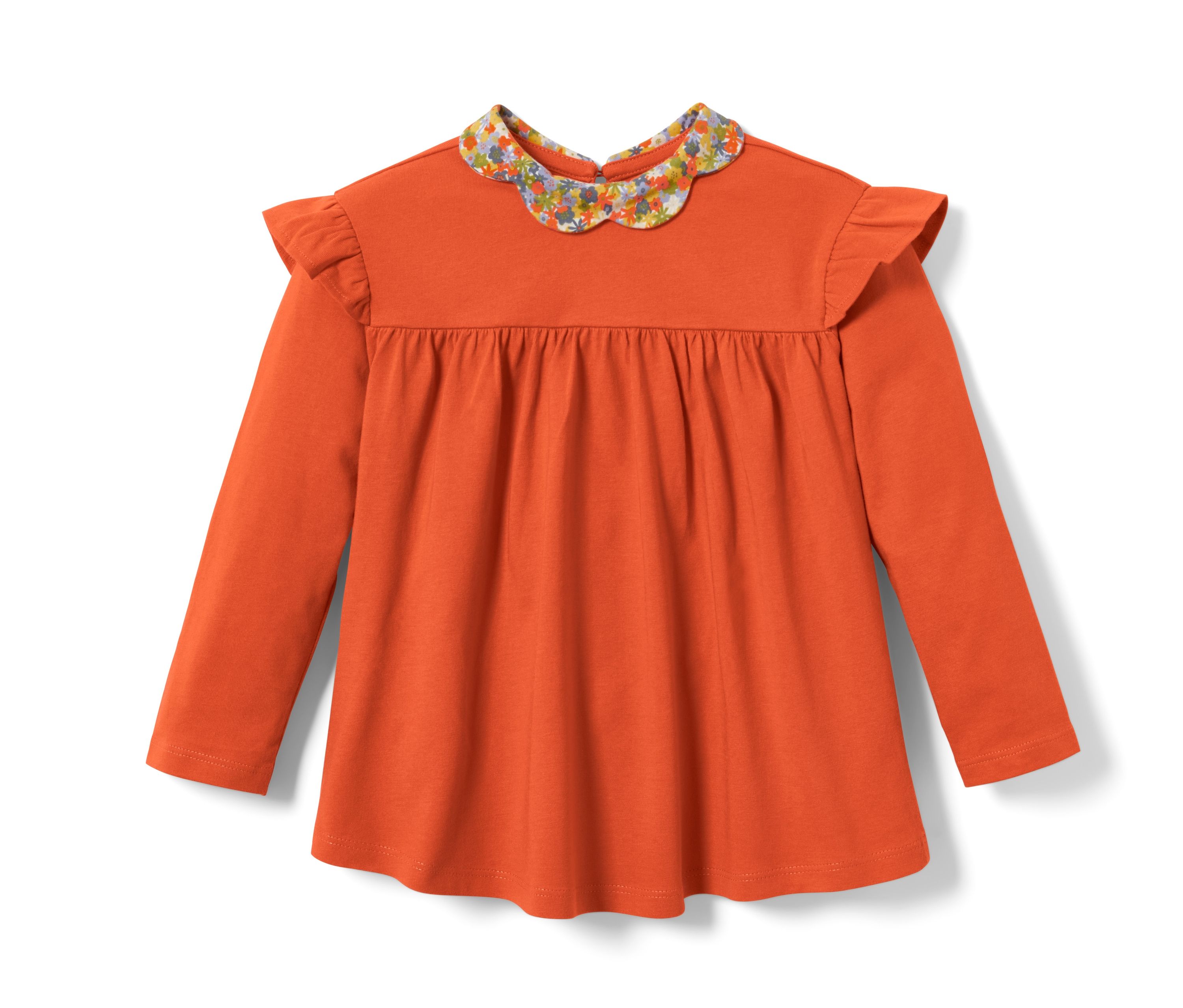 Tchibo - Kleinkind-Langarmshirt - Mädchen - Gr. 110/116 - orange/geblümt