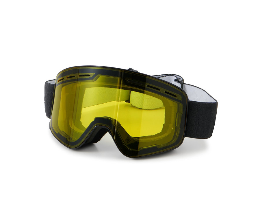 Schneebrille mit magnetischen Wechselscheiben.