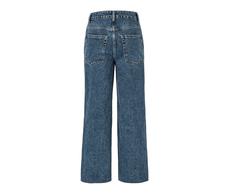 Detailansicht von hinten einer Culotte-Jeans.