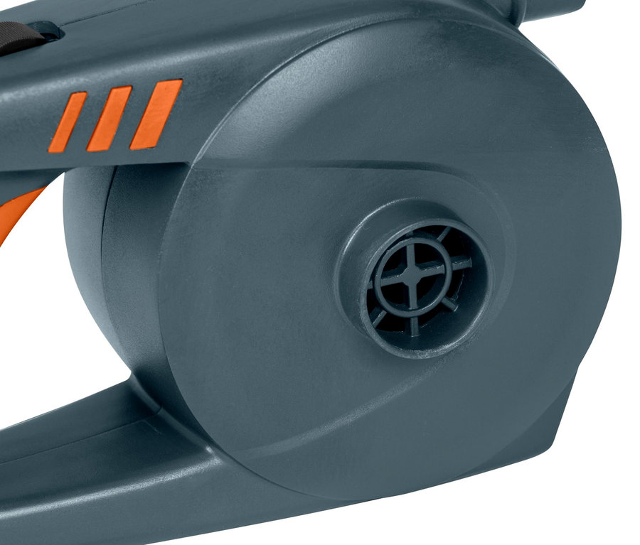 Detailansicht der grauen Bestway® Powergrip Elektroluftpumpe.