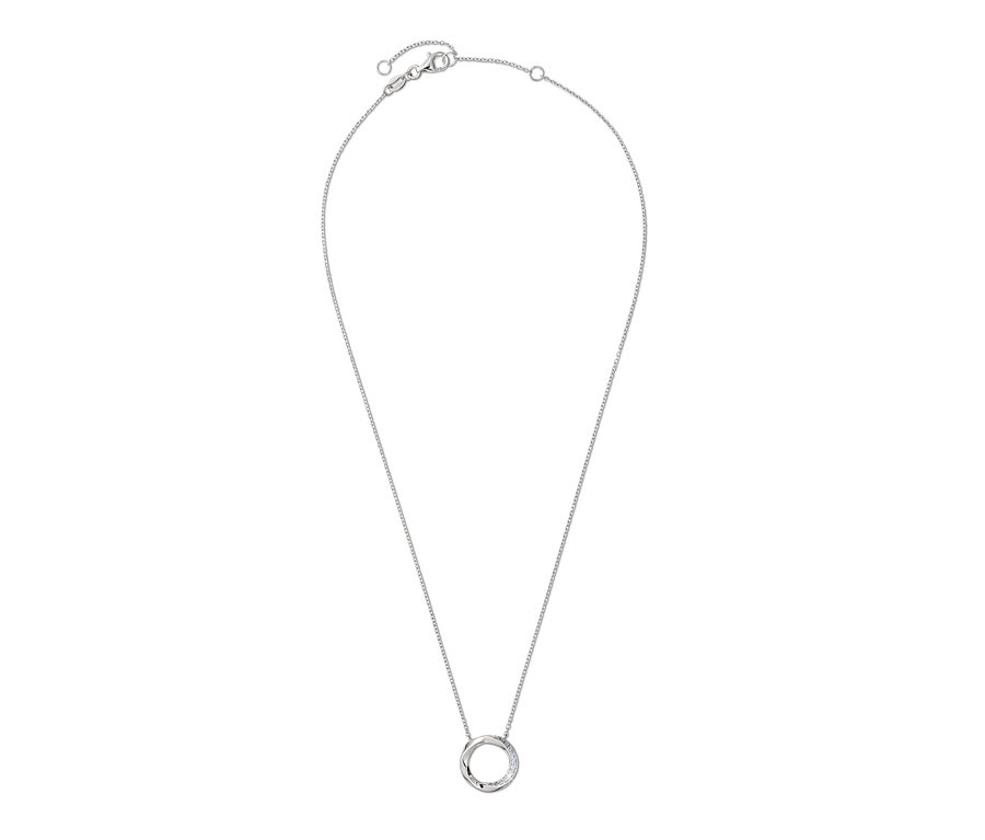 Kette Circle aus 925er Silber, rhodiniert, mit Zirkonia.