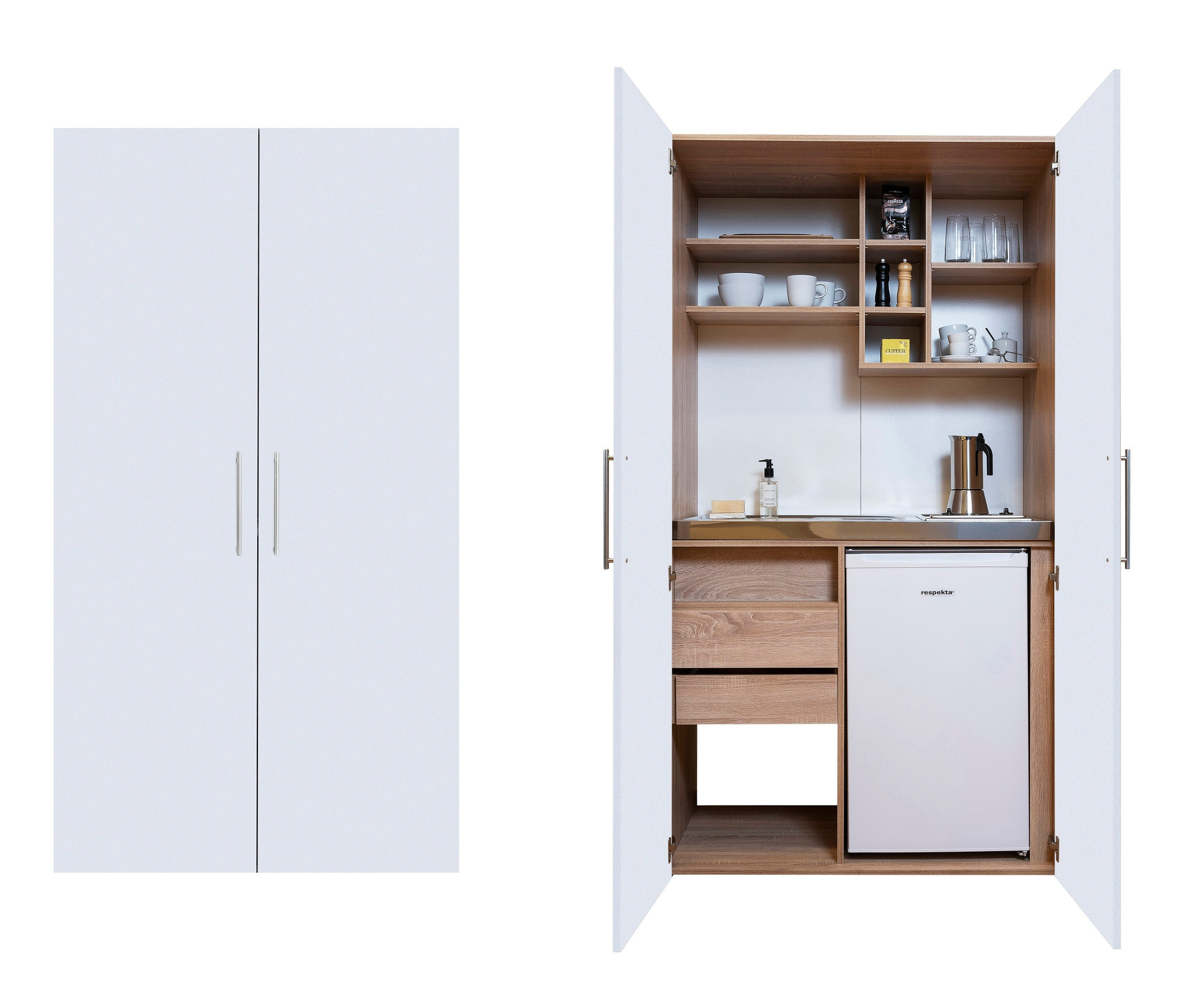 Mit 4 günstig Kaufen-Tchibo - Respekta® Economy Schrankküche mit Glaskeramikkochfeld - 104x67x193cm - braun - Metall. Tchibo - Respekta® Economy Schrankküche mit Glaskeramikkochfeld - 104x67x193cm - braun - Metall <![CDATA[Respekta® Economy Schrankküche mi