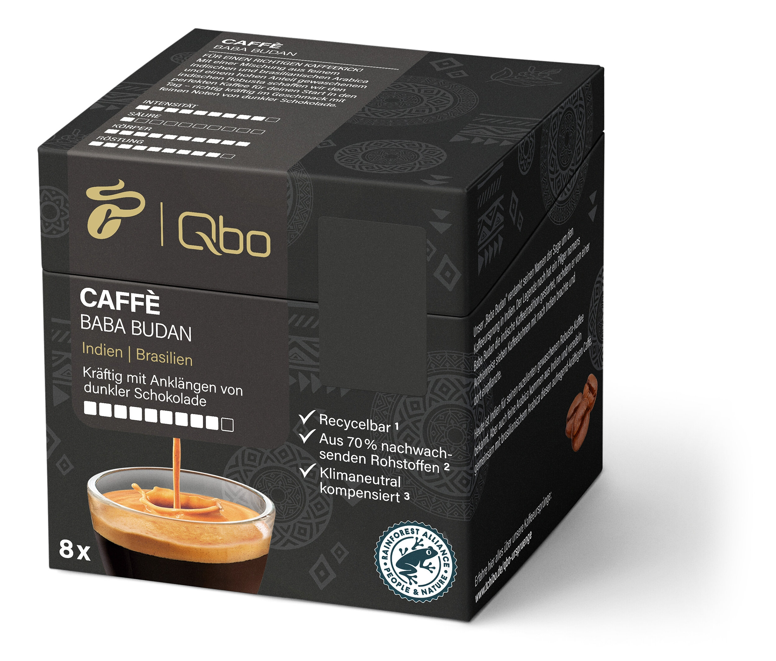 Qbo Caffè Baba Budan - 8 Kapseln - Intensität: 9/10