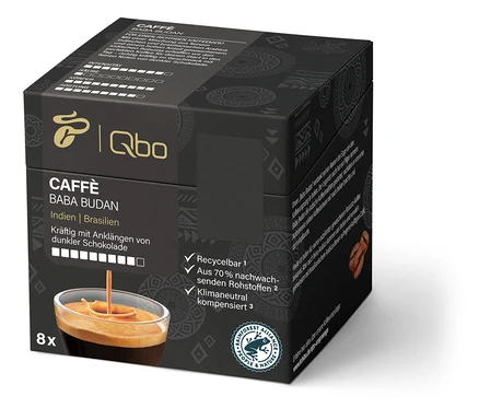Packung Qbo Caffè BABA BUDAN - 8 Kapseln.