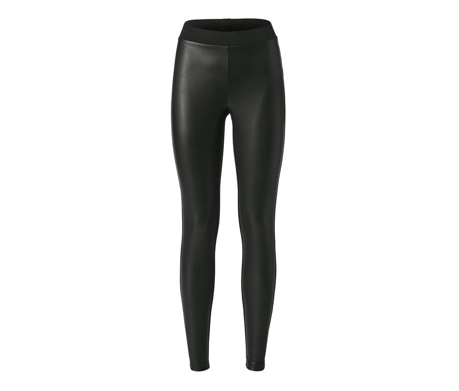 Schwarze Jeggings in Lederoptik.
