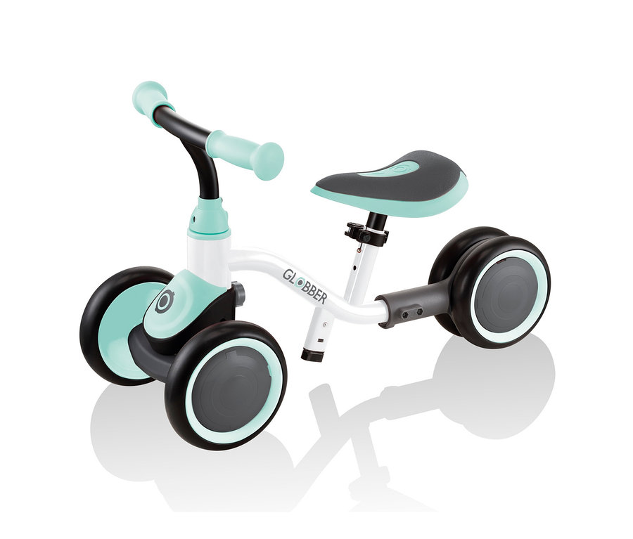 Weiß-minzfarbenes GLOBBER Kinderrad » Learning Bike 3 in 1«.
