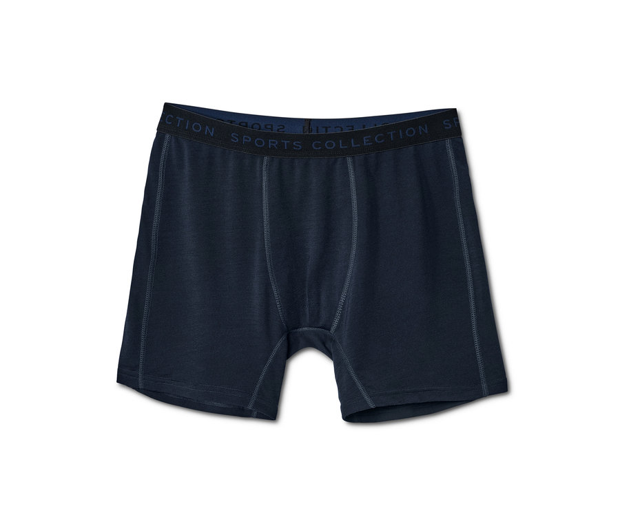 Dunkelblaue 2 Funktionsslipboxer mit Merinowolle.