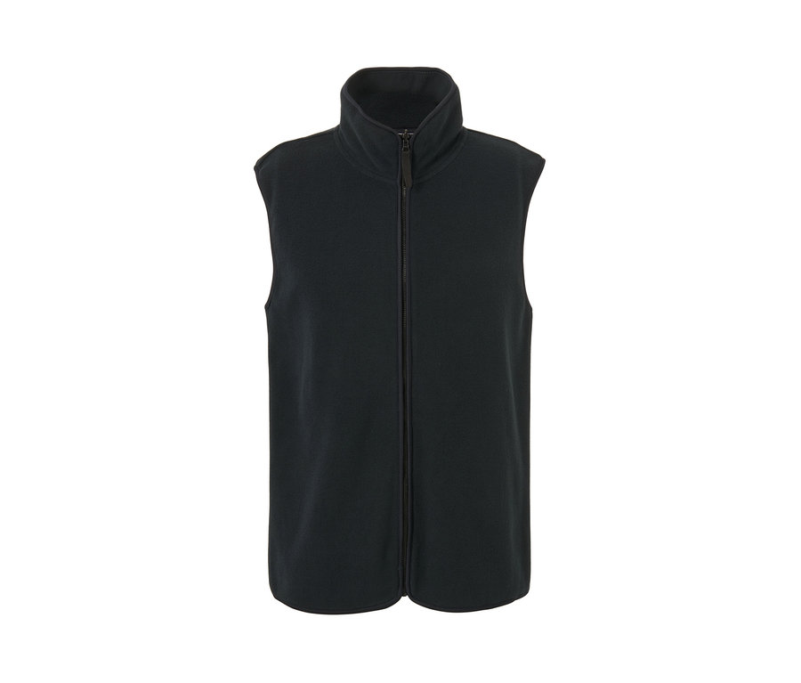 Schwarze Outdoorjacke mit Weste und Reißverschluss in der Mitte.