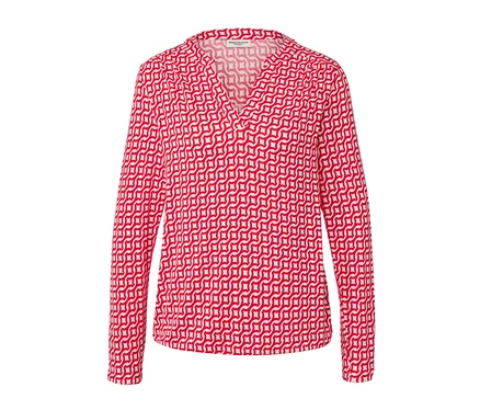 Rot bedrucktes Blusenshirt.