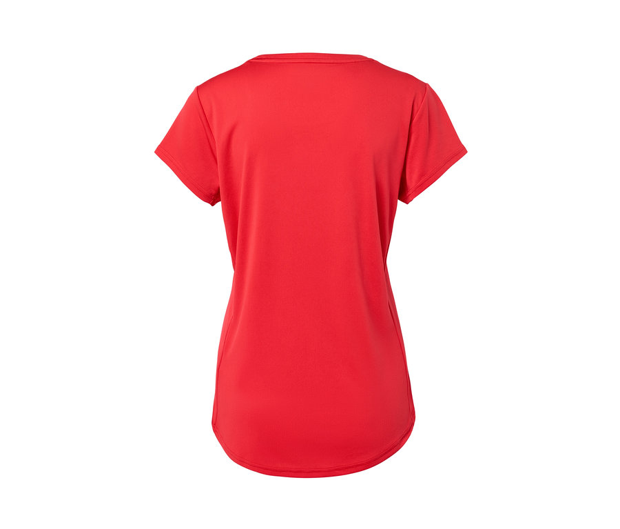 Rückseite eines roten Sportshirts.