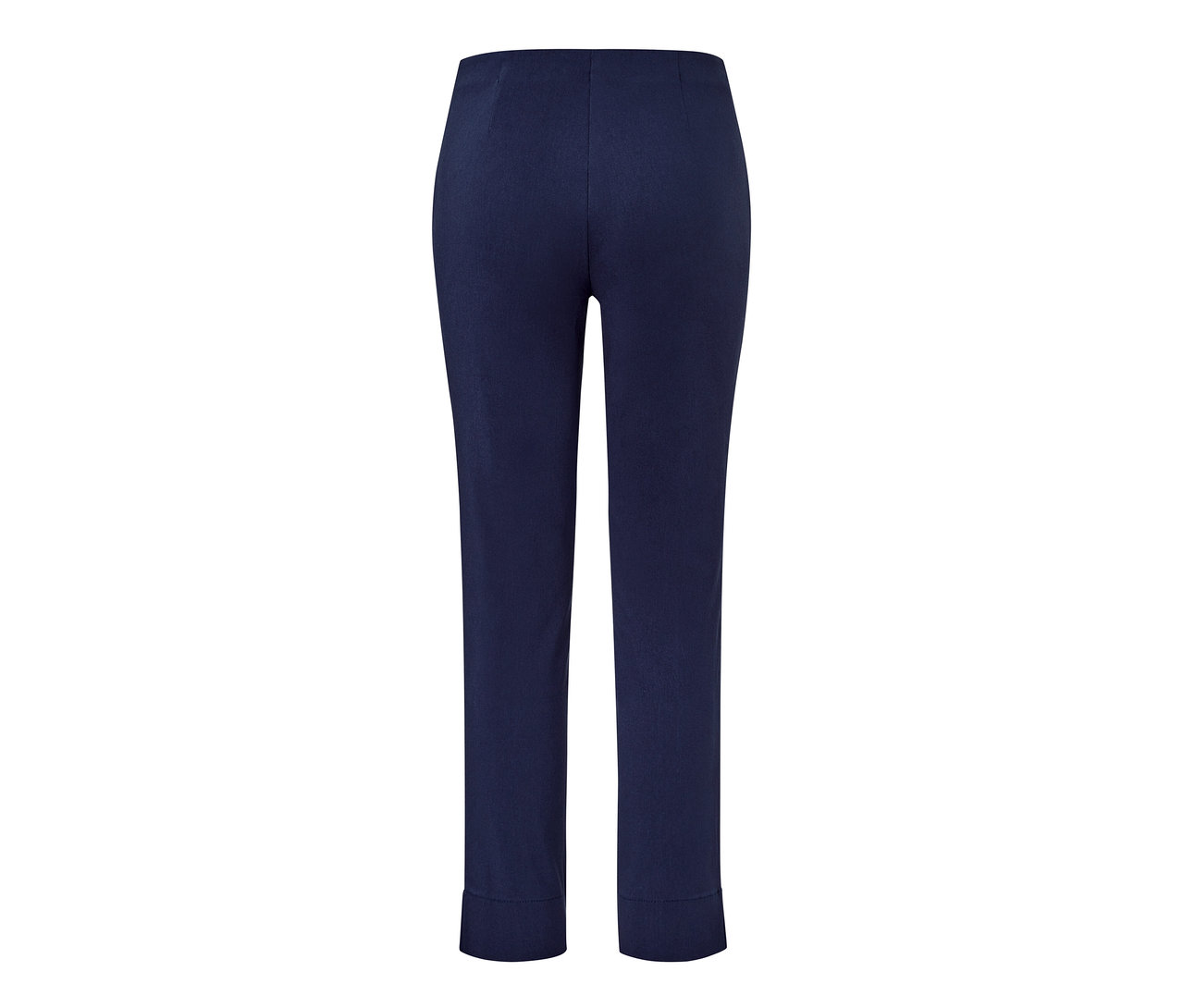 Dunkelblaue Stretchhose von hinten.