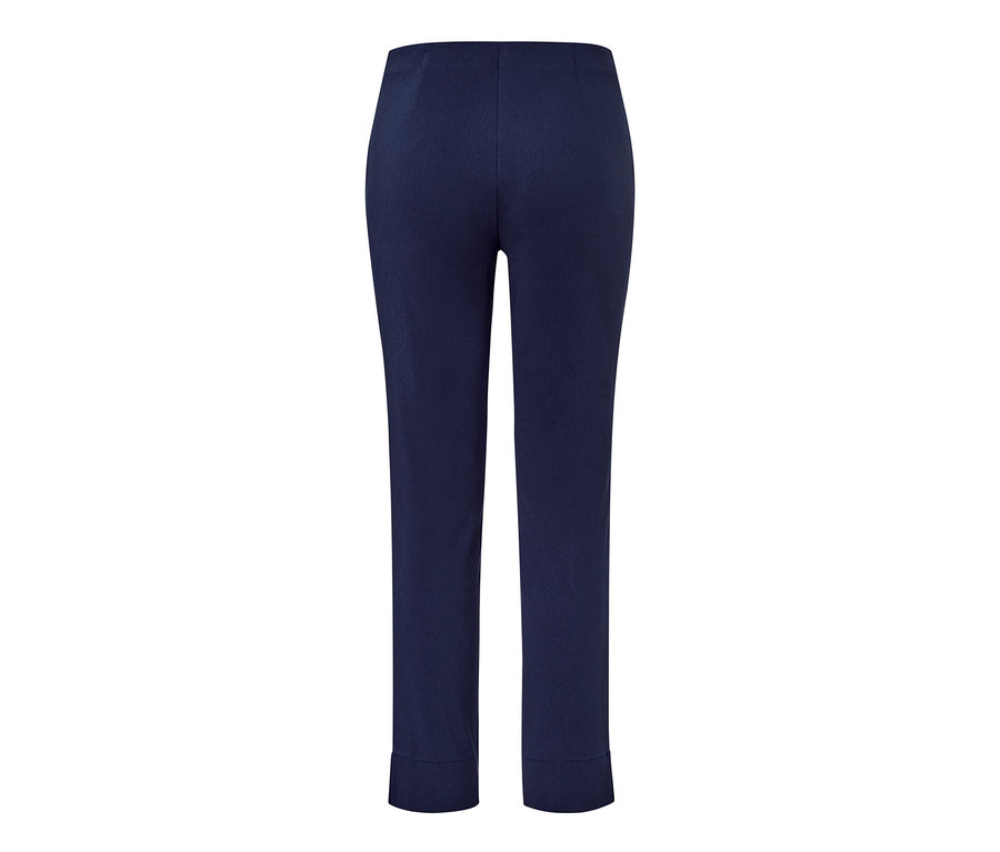 Dunkelblaue Stretchhose von hinten.