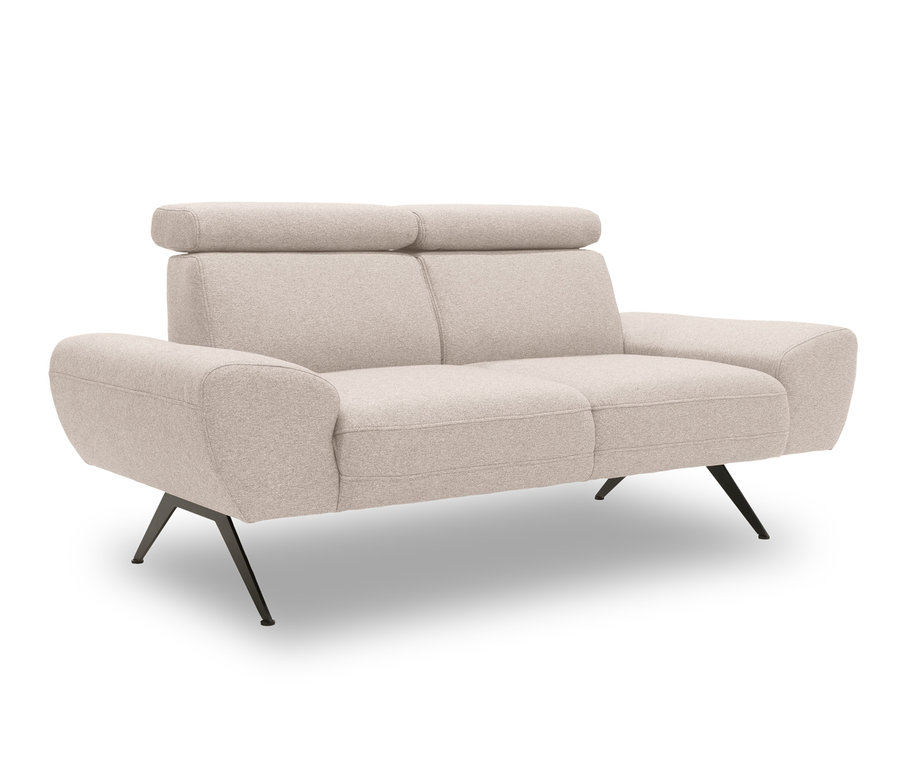 Beige DOMO collection 2-Sitzer »Cabarini« mit Bumerang-Fuß.