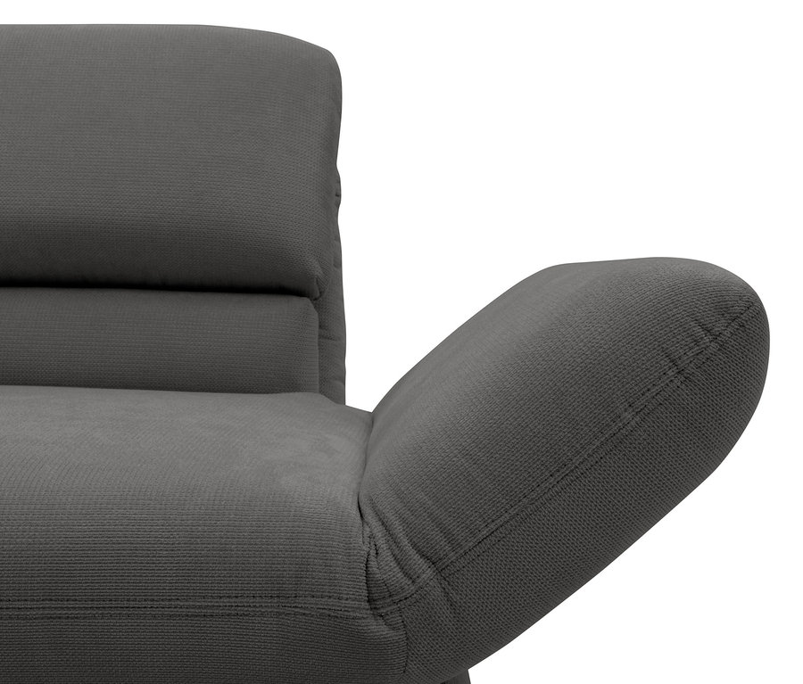 Detailaufnahme eines grauen »Malaga« 2-Sitzer-Sofas der DOMO collection, drehbar.
