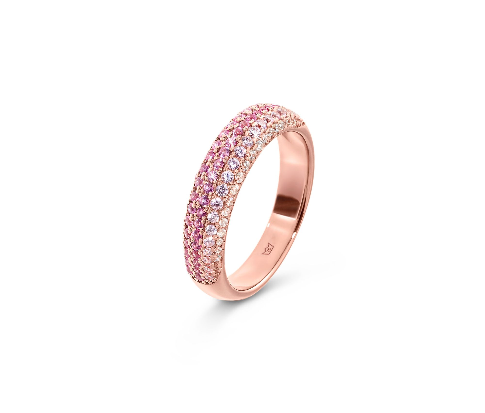 Tchibo - 925 Silber Ring pavé - Damen - Gr. 20 - rosa