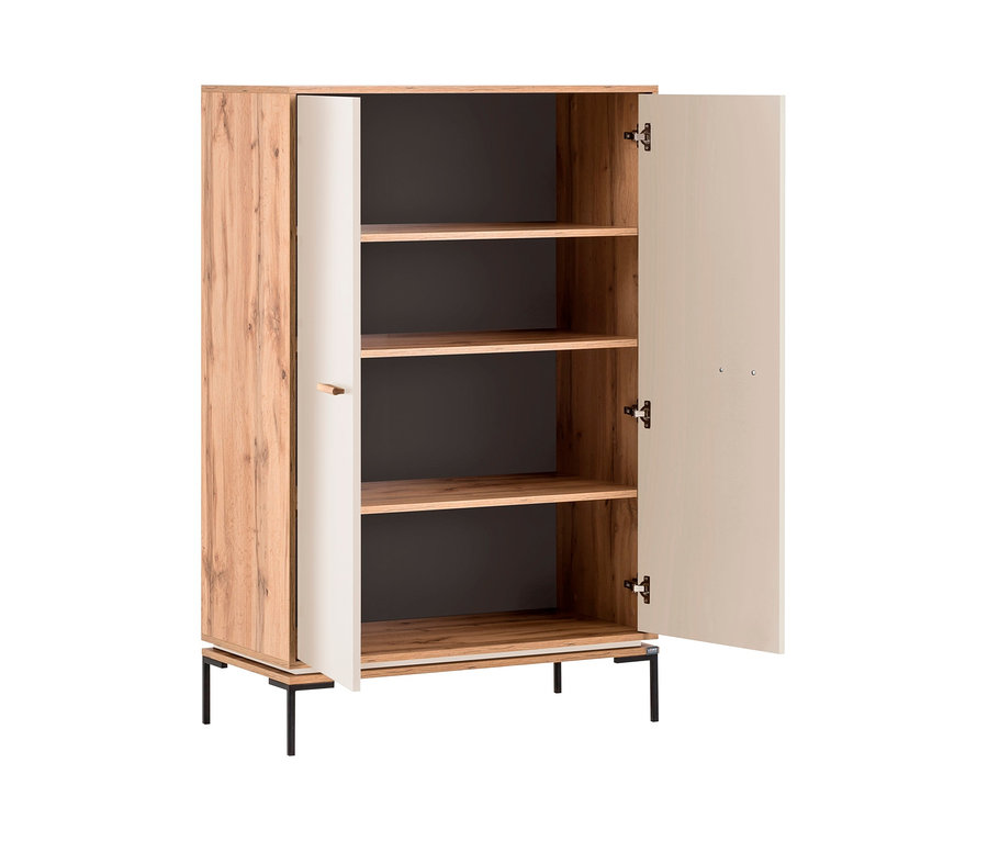 Offenes, beiges LOOKS by Wolfgang Joop Highboard mit vier Einlegeböden.