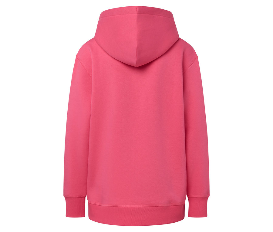 Rückseite eines rosa Hoodies.