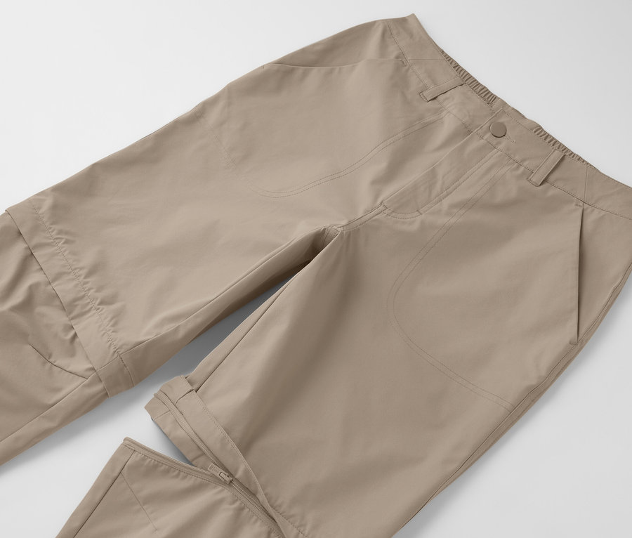 Beige 2-in-1-Funktionshose.