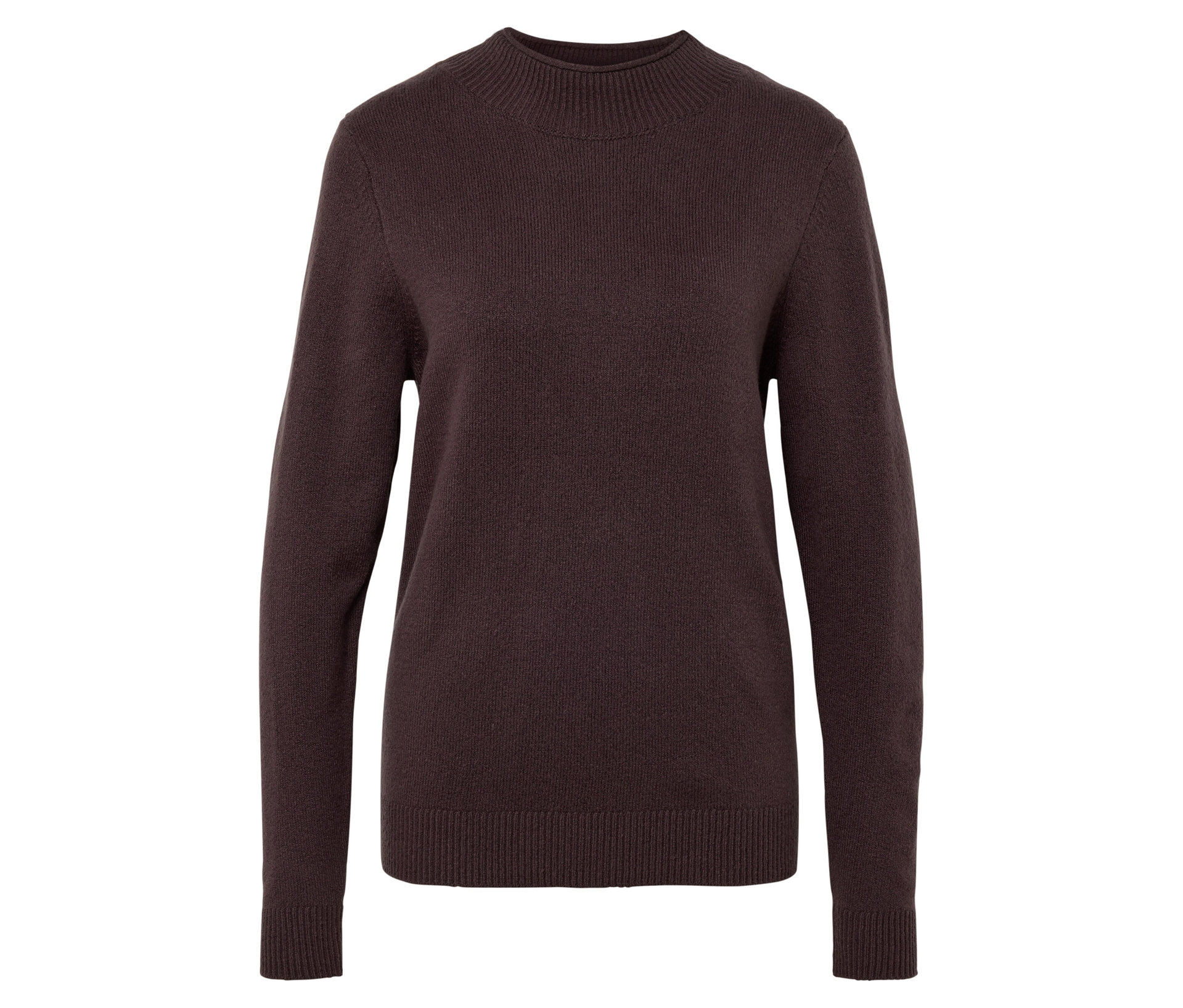 Strickpullover mit Stehkragen - Damen - Gr. XL - dunkelbraun - dunkelbraun