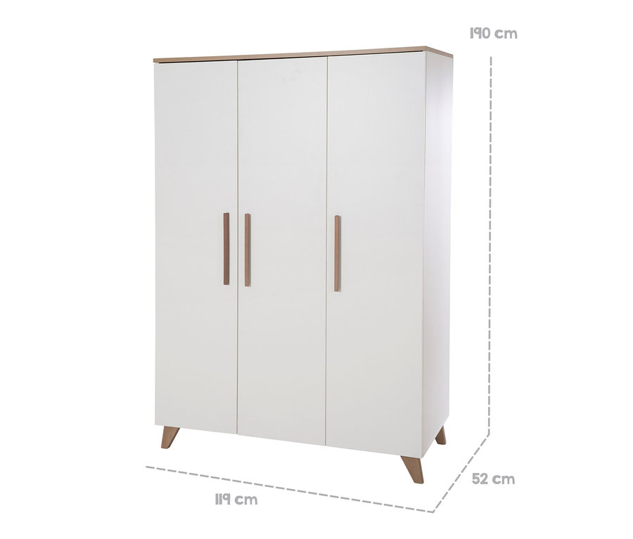 Weißer, dreitüriger Kleiderschrank »Ole« von roba.