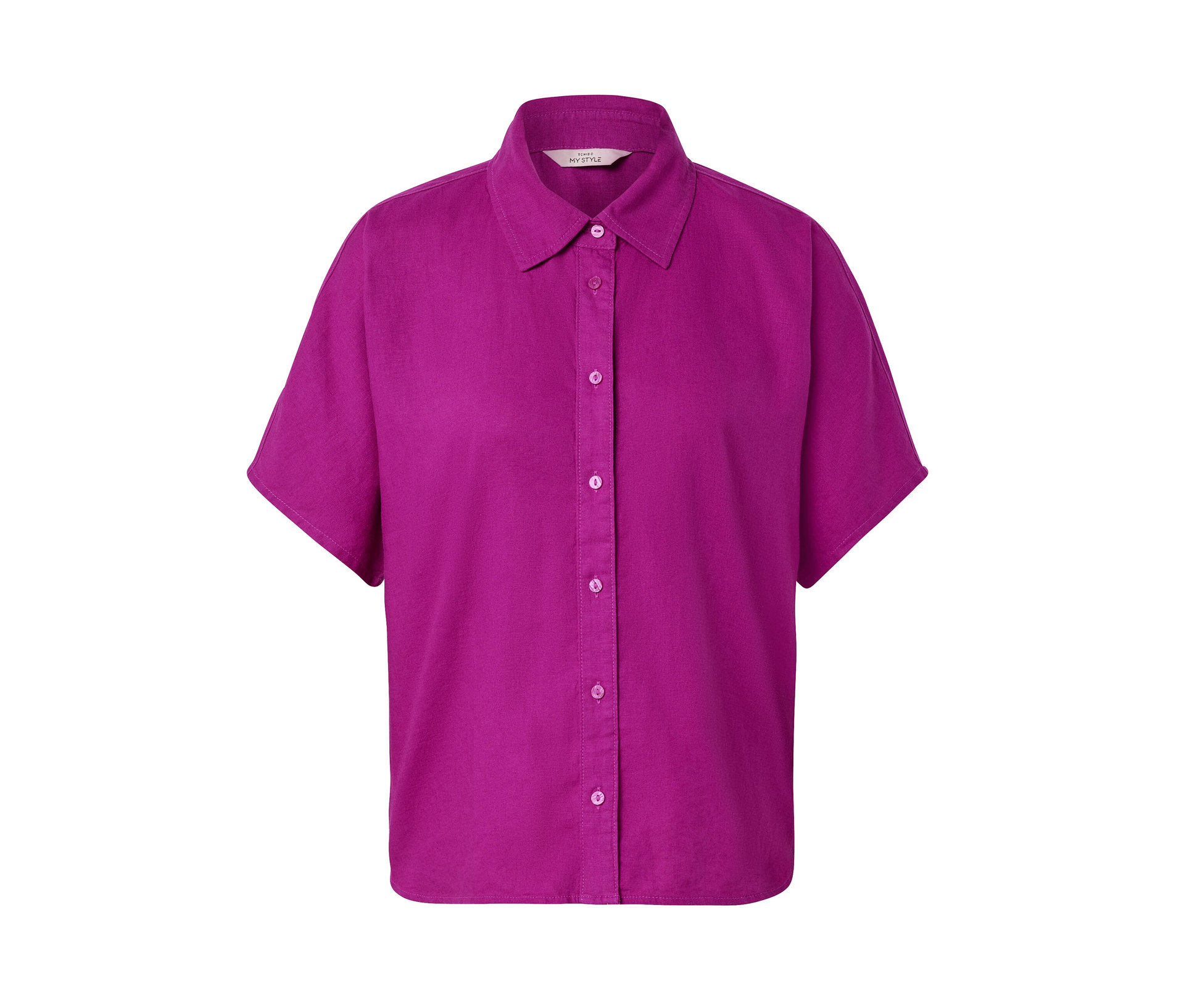 Leinenbluse - Damen - Gr. 40 - dunkelrosa - dunkelrosa