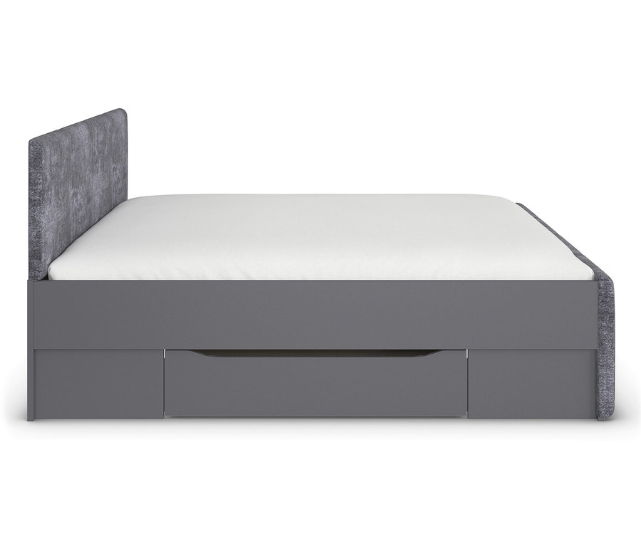 Detailansicht von rauch Bett »Holga«, grau metallic, mit Schubladen.