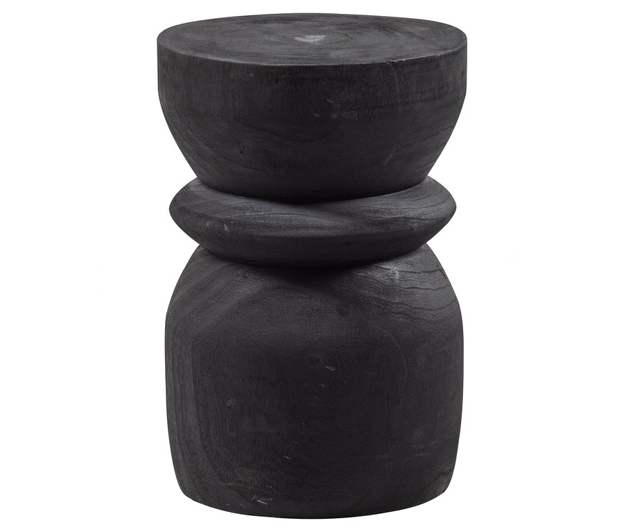 Schwarzer Woood Hocker »Bikkel«.