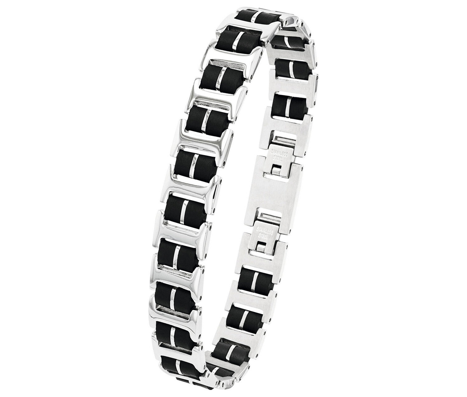 Tchibo - Amor Edelstahl Herren-Armschmuck »Kautschuk« - silber