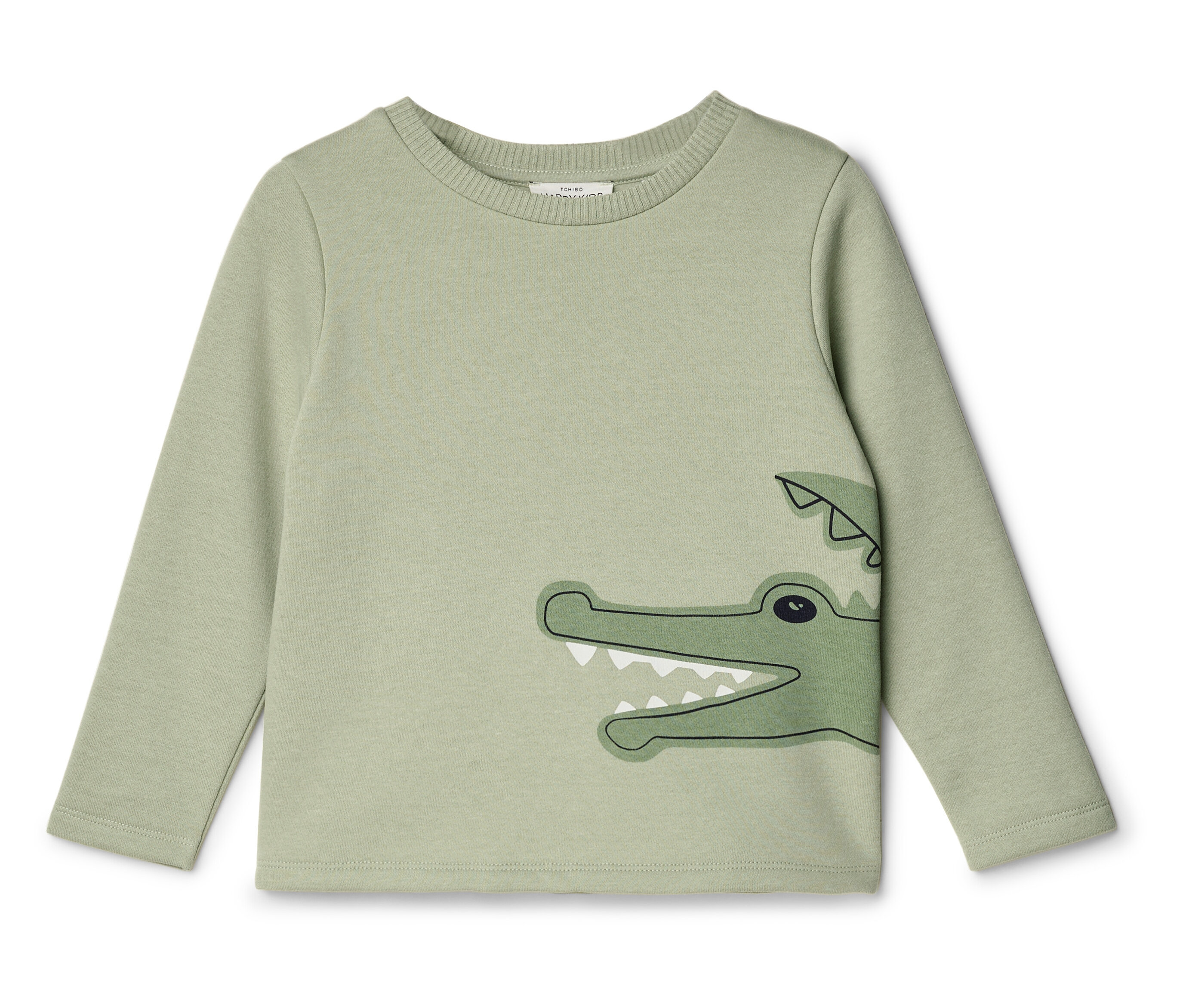 Tchibo - Kinder-Sweatshirt mit Krokodil-Print - Gr. 74/80 - olivgrün/print