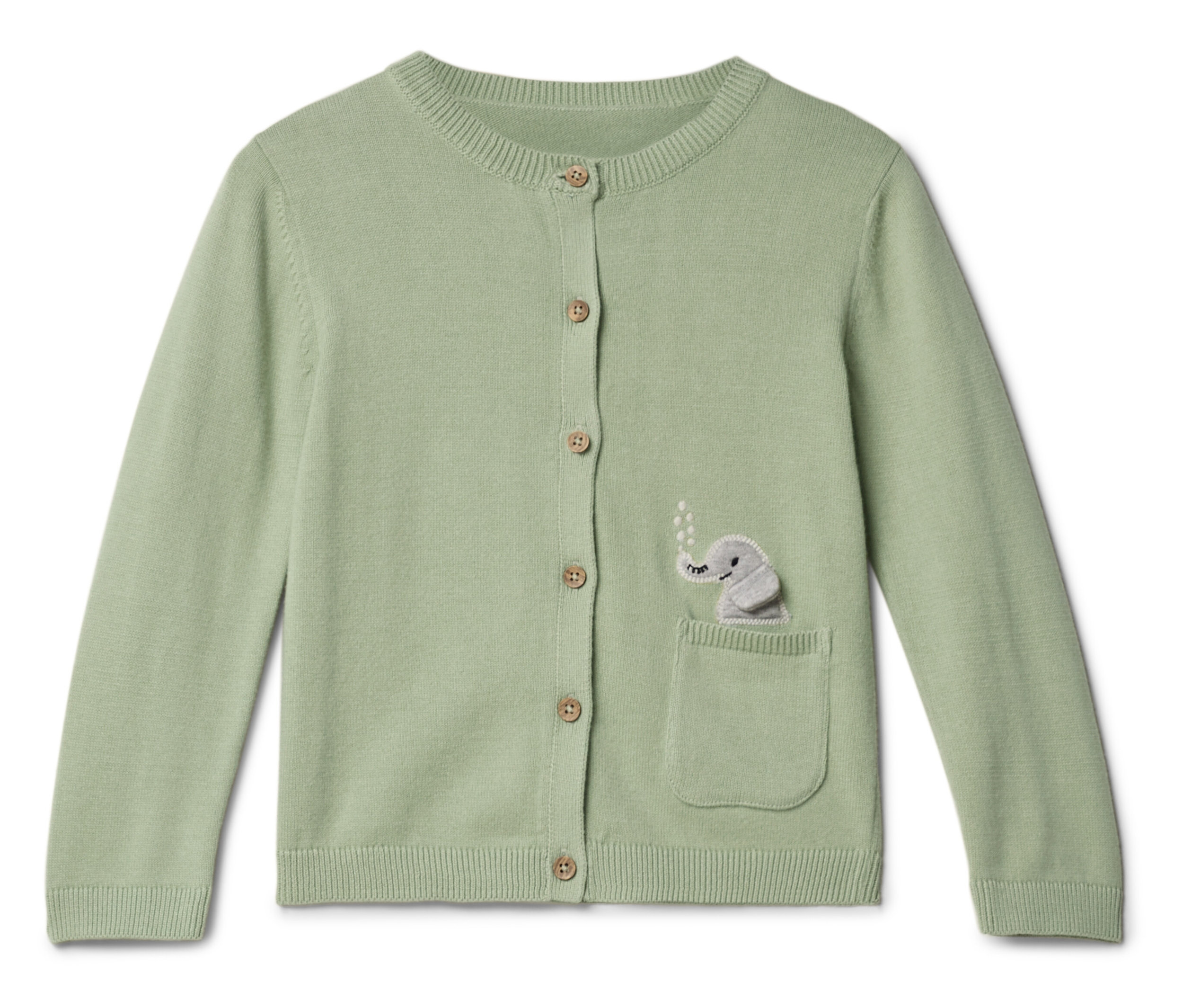 Tchibo - Kinder-Strickjacke mit Applikation - Gr. 50/56 - olivgrün