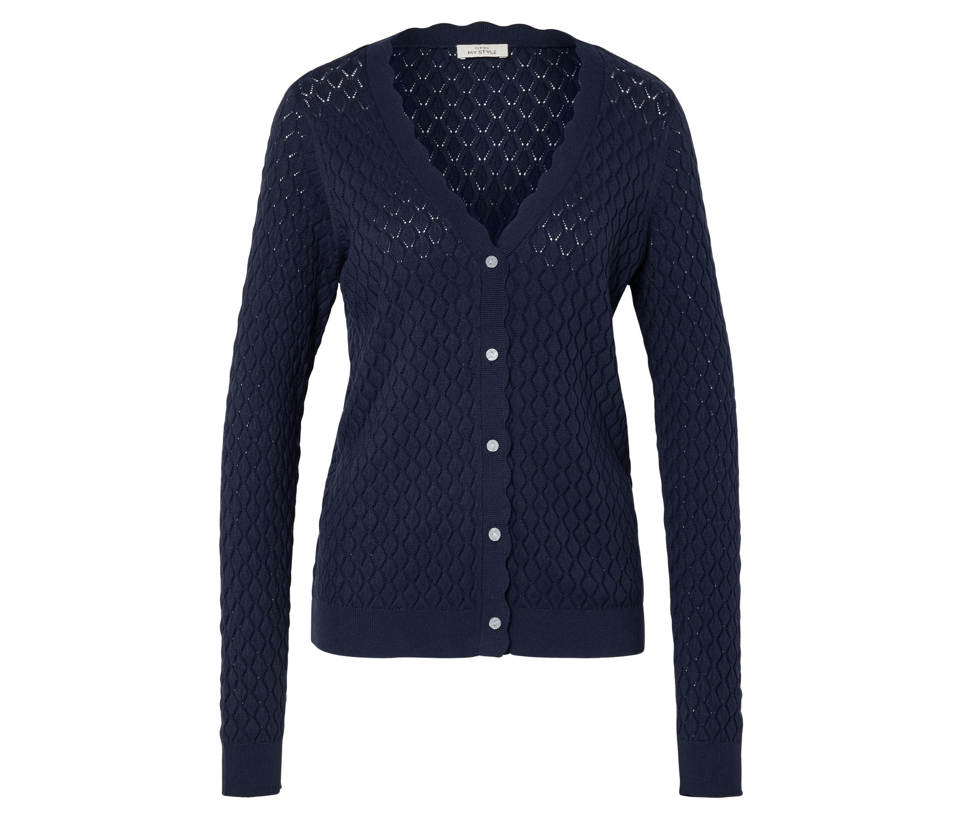 Strickjacke mit -Muster - Damen - Gr. XL - dunkelblau - dunkelblau
