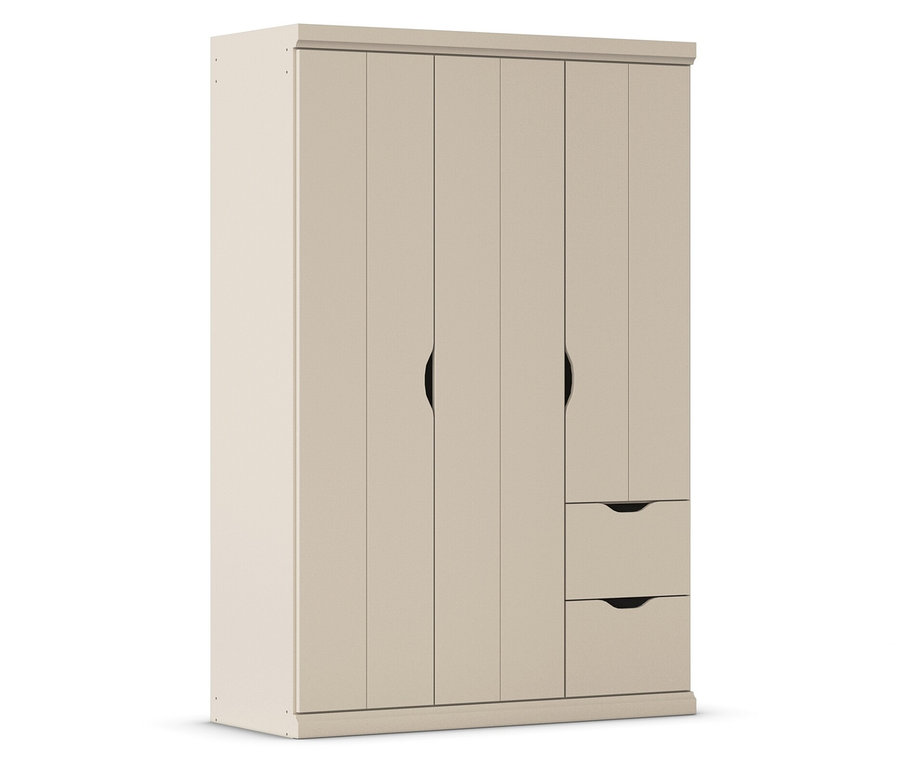 Beige/champagnerfarbener rauch Set »Frieda« Kleiderschrank mit drei Türen und zwei Schubladen.