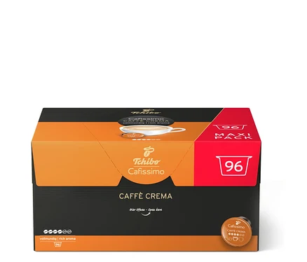 Eine Packung Cafissimo Caffè Crema vollmundig - 96 Kapseln.