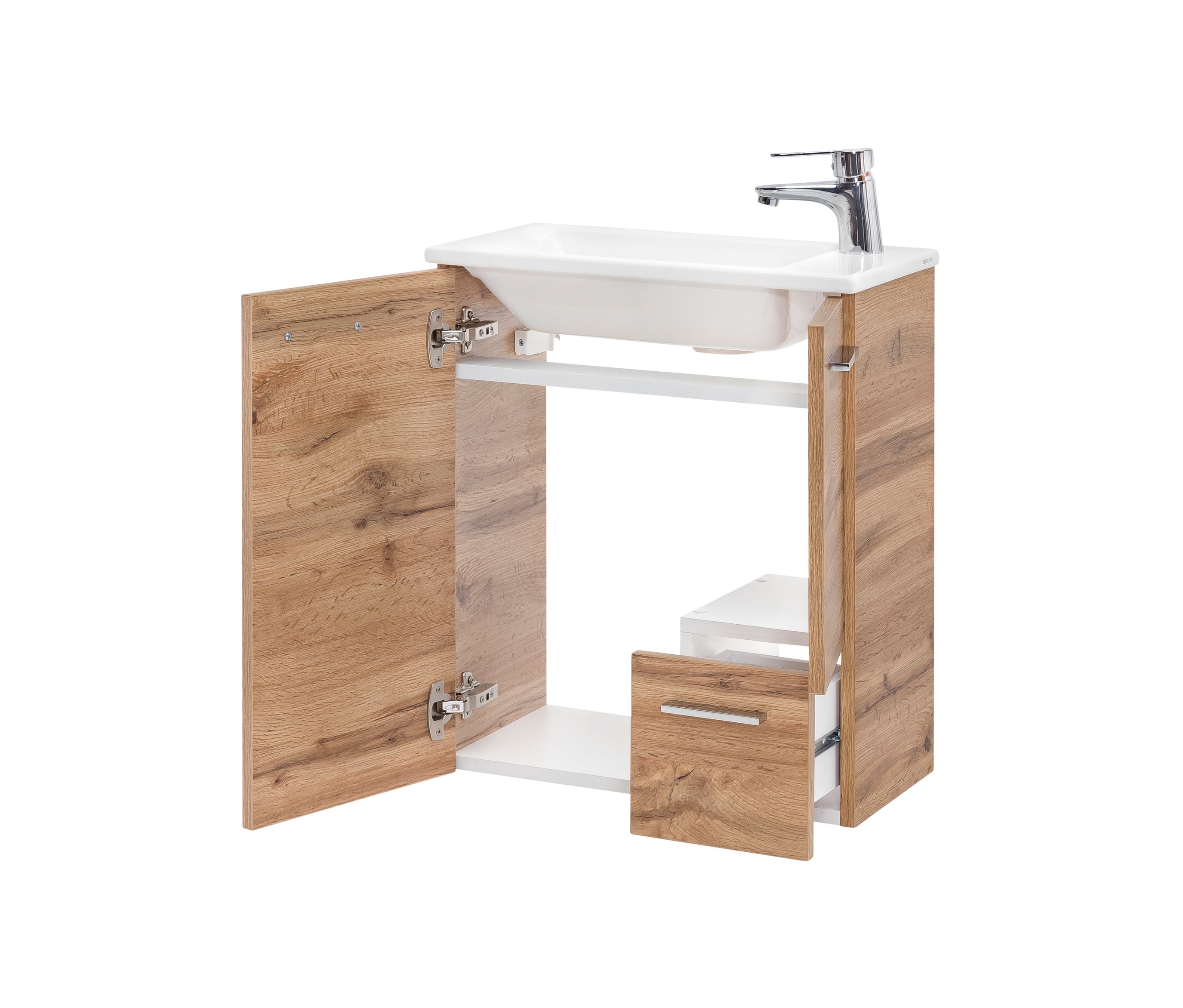 Thumbnail - Tchibo - Waschtisch »Matteo« inkl. Becken - 50x25x60cm - braun - Holz / Keramik / Metall