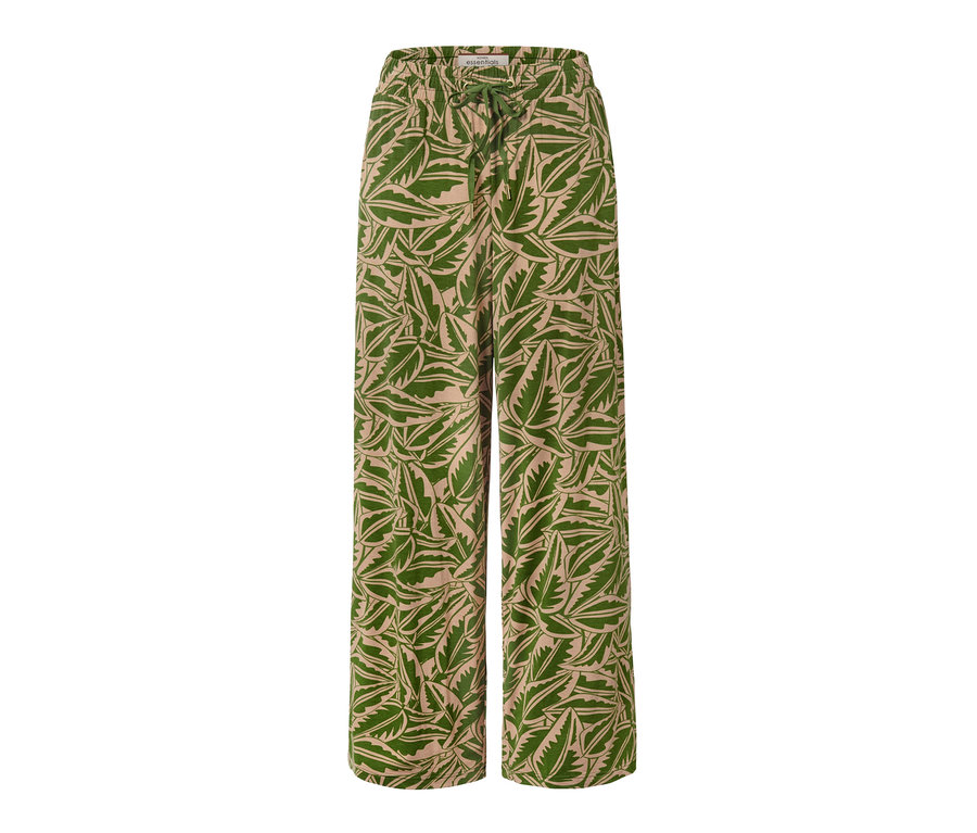 Grün-beige bedruckte Palazzohose.