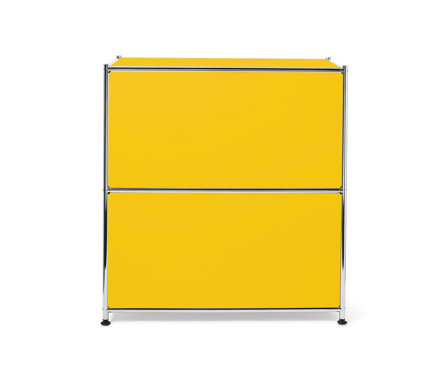 Gelbes Sideboard Metall »CN3« mit 2 Klappfächern.