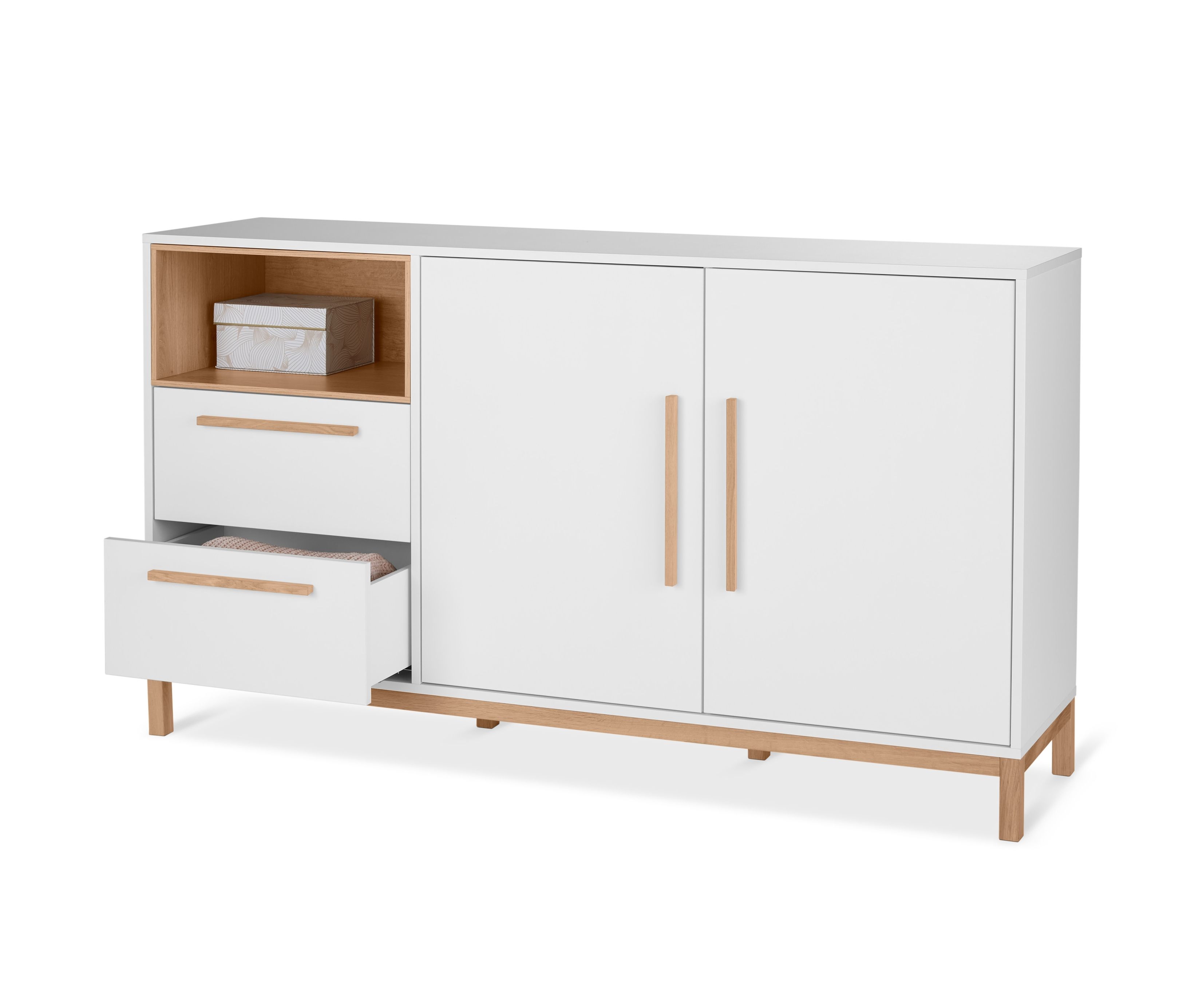 Tchibo - Sideboard »Eklund« mit Schubladen und Tür - 160x40x90cm - braun - Holz / Eichenholz / Filz