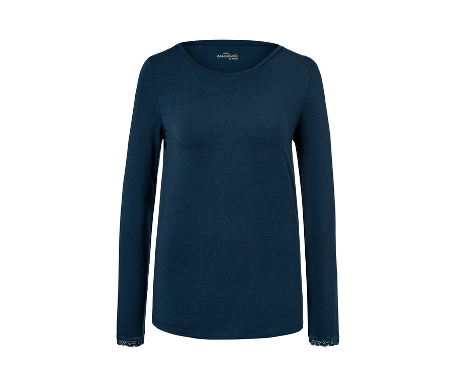 Marineblauer Pyjama mit langen Ärmeln.