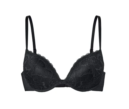 Schwarzer Push-Up-BH mit Spitzendetails.