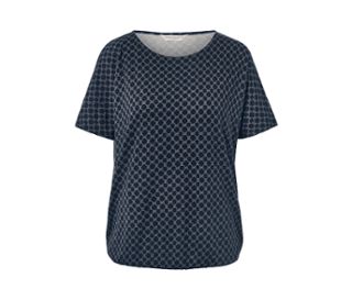 Dunkelblau mit cremeweißem Alloverprint