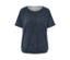 Bedrucktes Blusenshirt - Dunkelblau mit cremeweißem Alloverprint