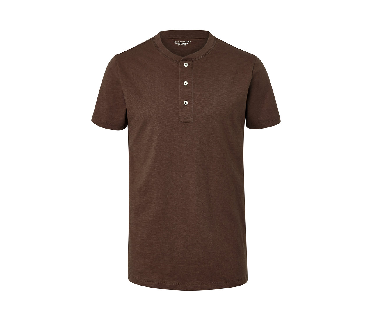 Braunes Kurzarm-Henley.