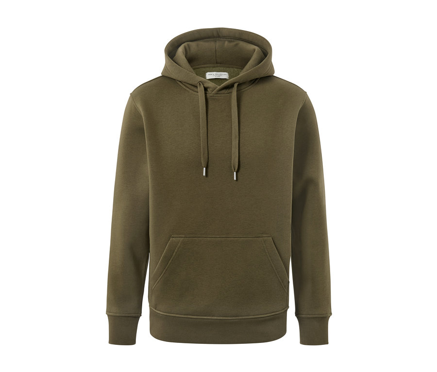 Ein grüner Hoodie vor einem weißen Hintergrund.