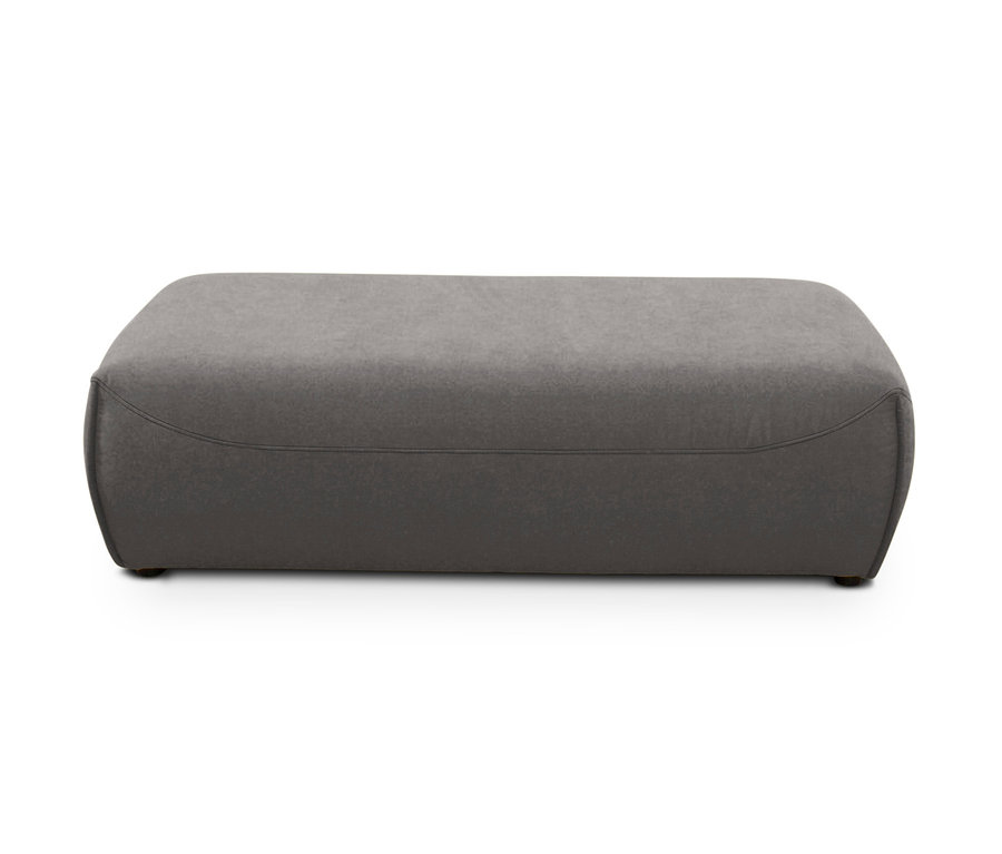 Anthrazitfarbener DOMO collection Hocker »Frenzy« auf weißem Hintergrund.
