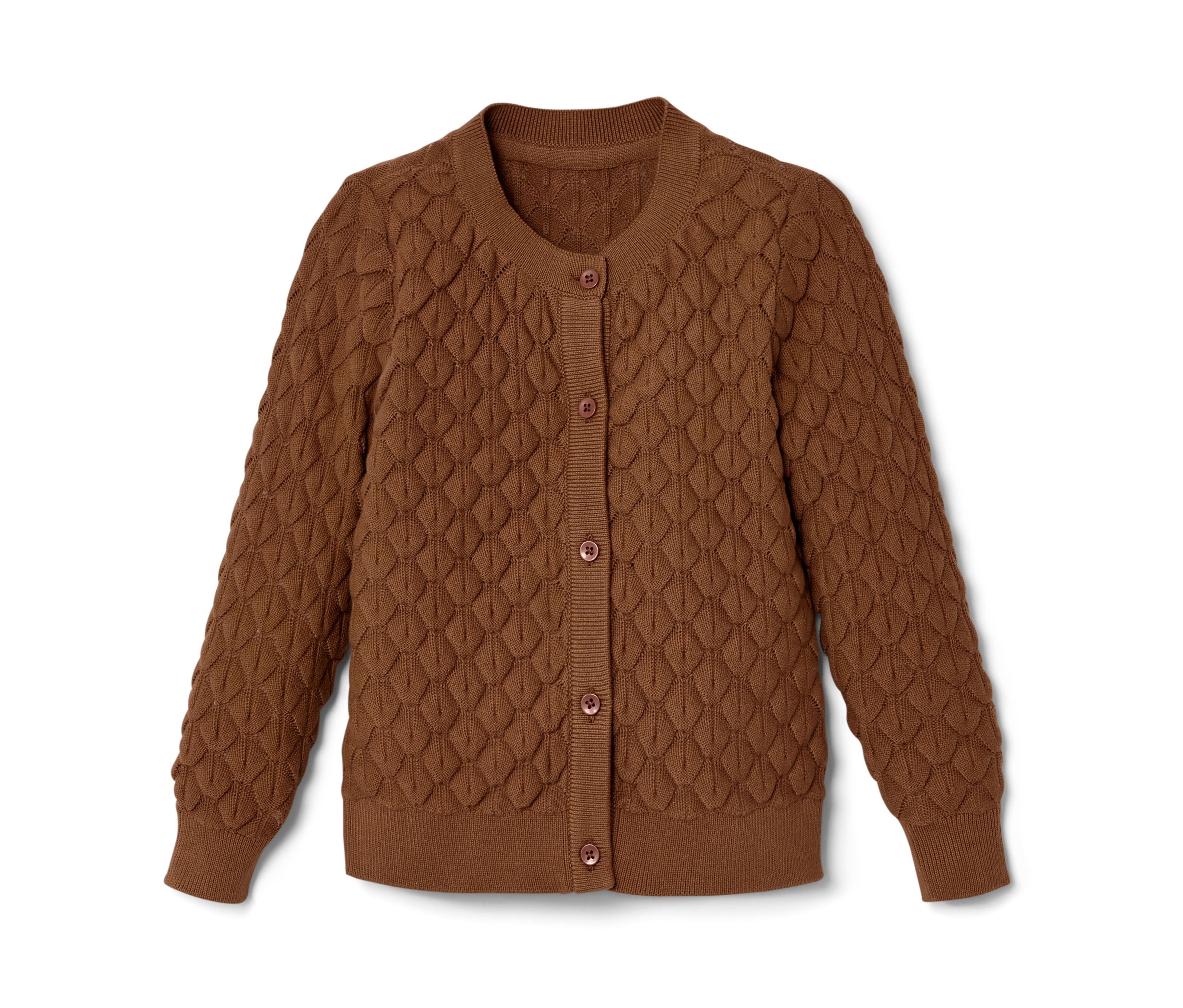 Tchibo - Kleinkind-Strickjacke - Mädchen - Gr. 110/116 - braun